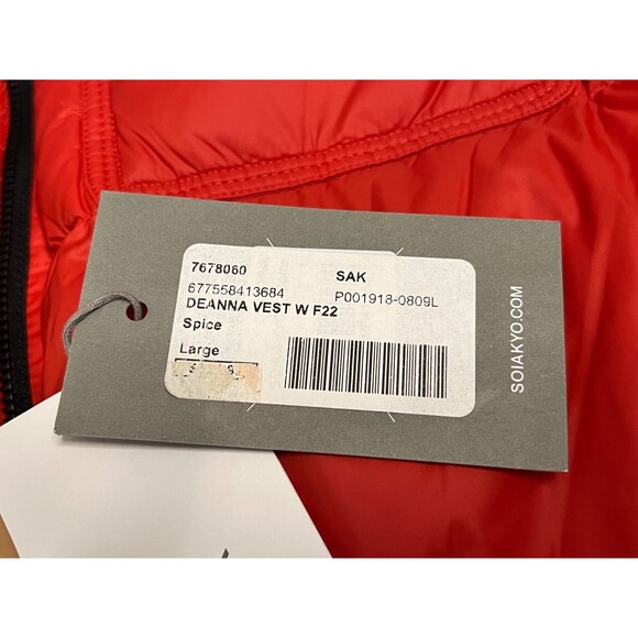 NWT Soia & Kyo Women's L Deanna Down Puffer Vest Coat Spice Winter Outdoors Lux - Picture 8 of 11
